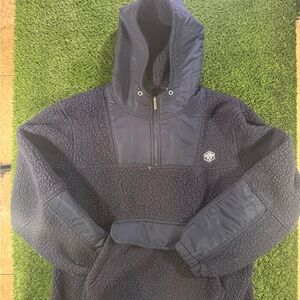 Men’s Cozy Sherpa Navy Hooded Sweatshirt